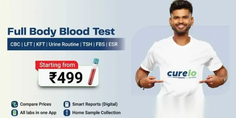 Full Body Blood Test — CBC, LFT, KFT, Urine Routine, TSH, FBS, ESR. Starting from ₹499.
